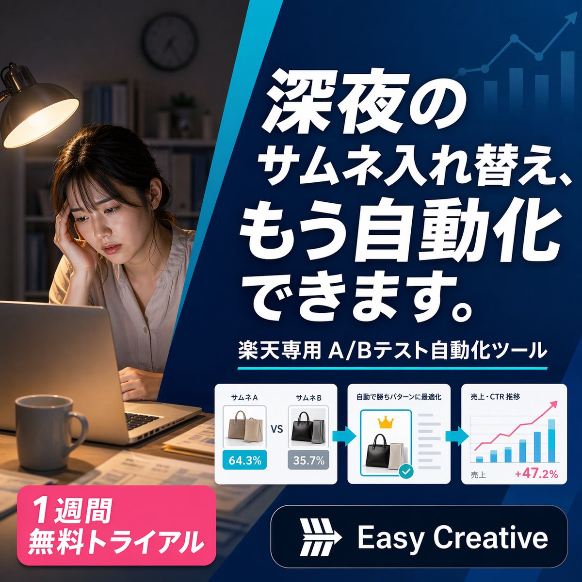 产品视觉 GPT Image 2 提示词：Japanese SaaS Ad Banner at Night