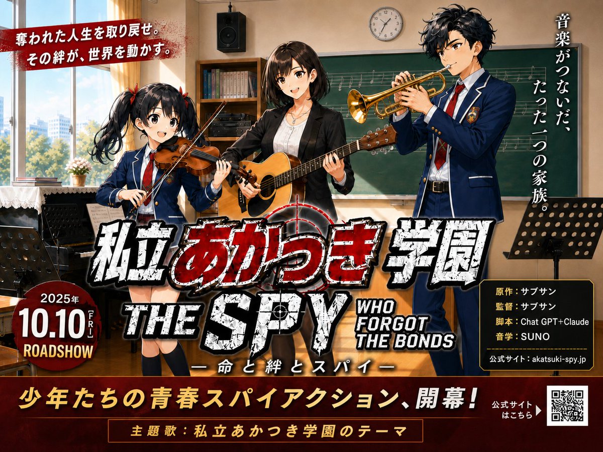 产品视觉 GPT Image 2 提示词：Japanese School Spy Movie Poster