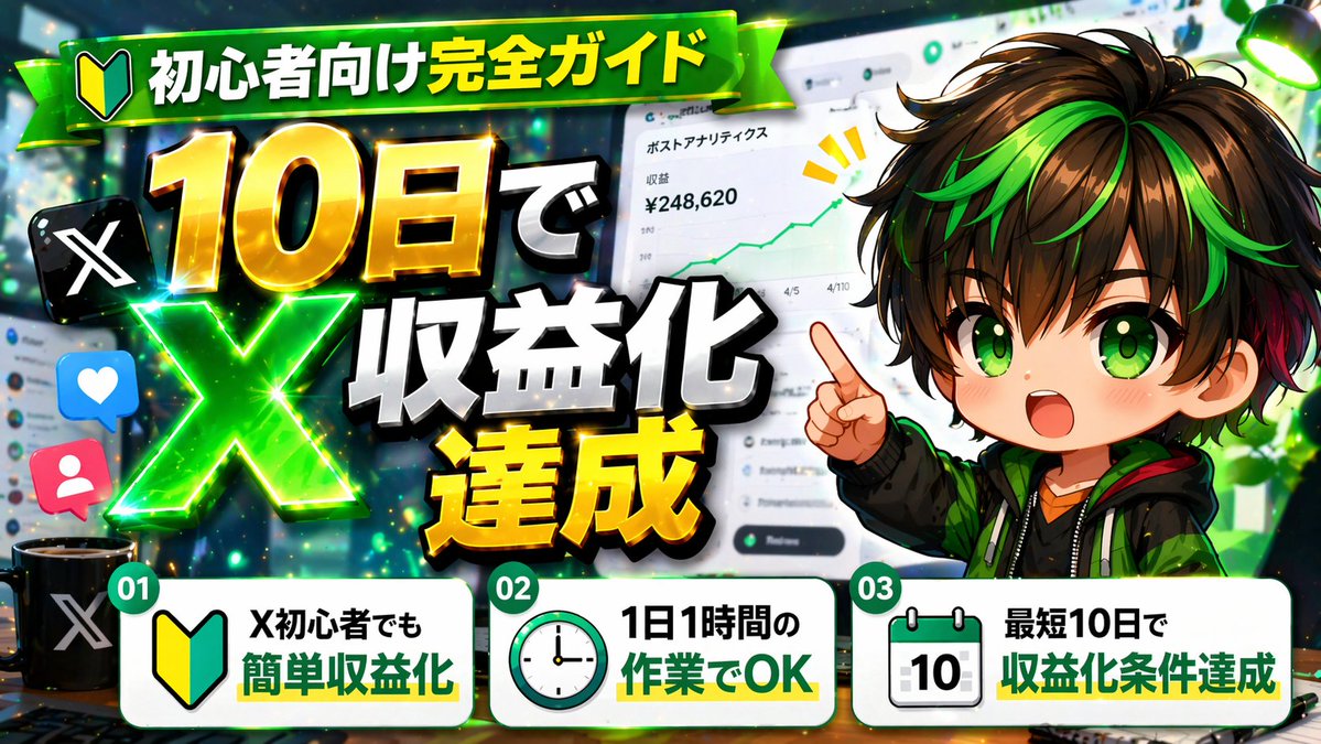 界面稿 GPT Image 2 提示词：Japanese X Monetization Thumbnail