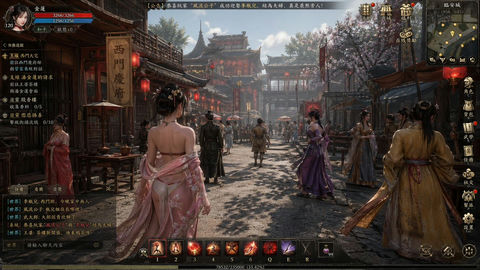 界面稿 GPT Image 2 提示词：金瓶梅古风开放世界游戏截图
