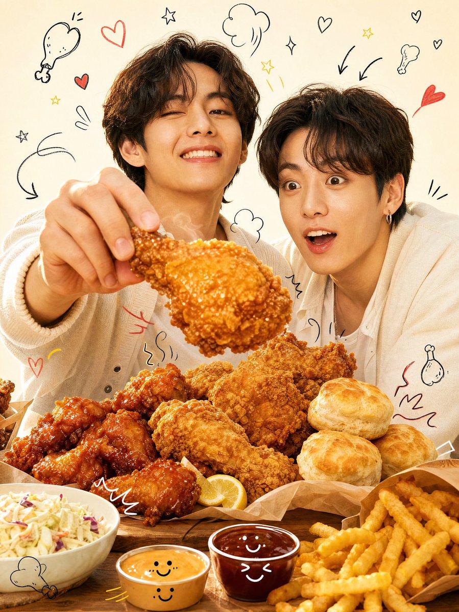 产品视觉 GPT Image 2 提示词：K-Pop Style Food Ad with Doodles