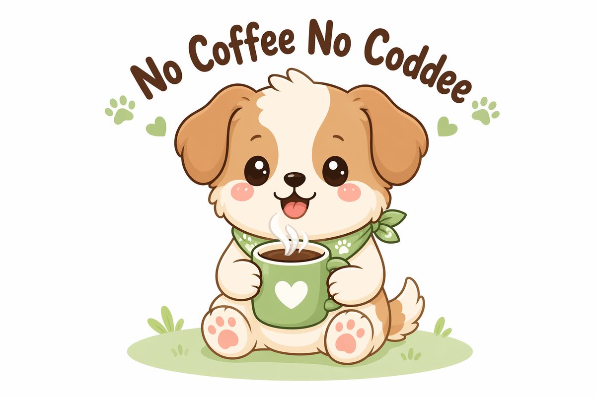 创意灵感 GPT Image 2 提示词：Kawaii coffee dog vector illustration