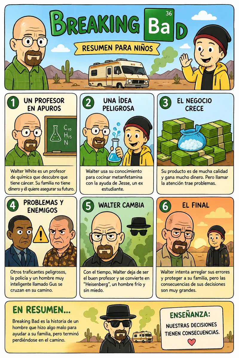 产品视觉 GPT Image 2 提示词：Kids' Breaking Bad Summary Poster