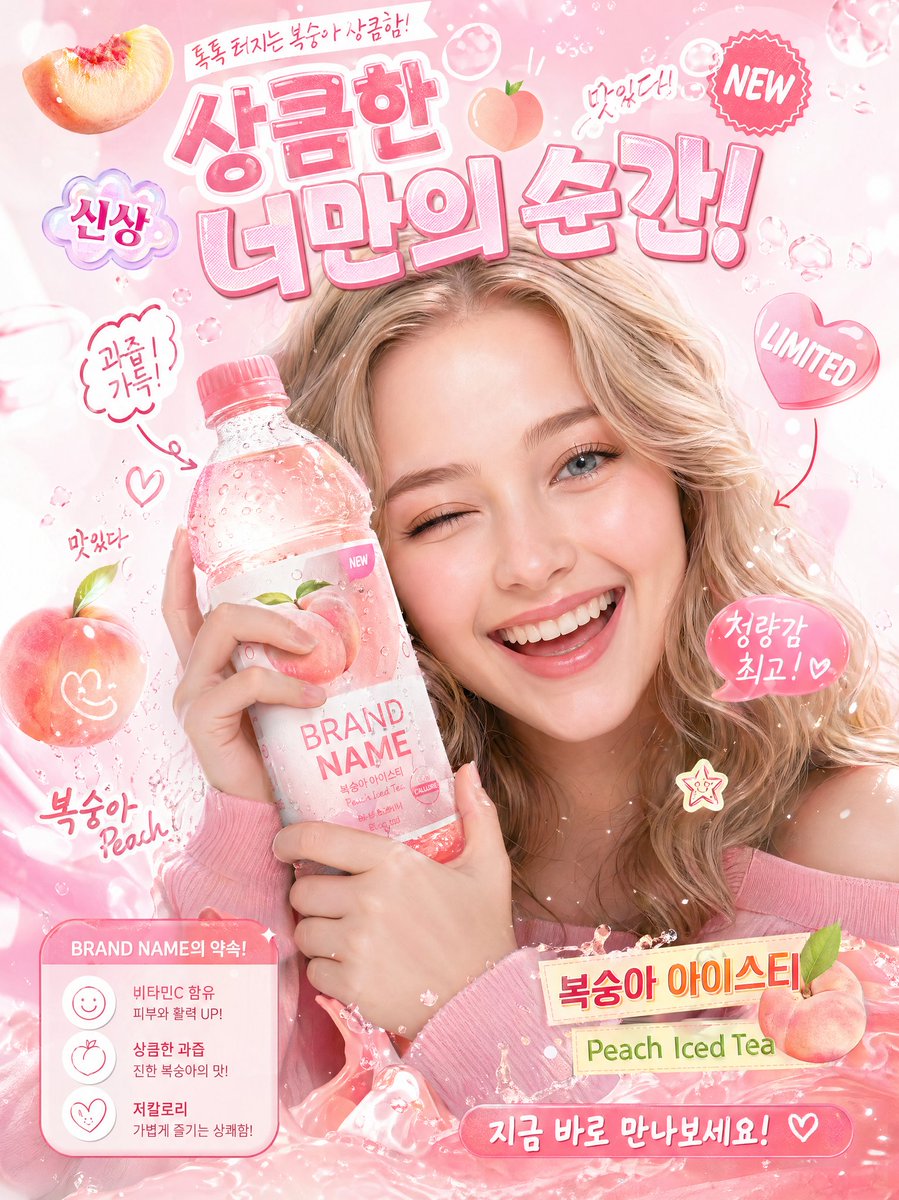 产品视觉 GPT Image 2 提示词：Korean-Style Interactive Beverage Poster