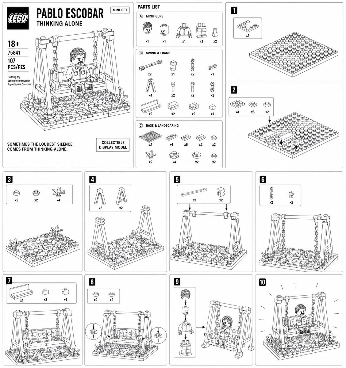 产品视觉 GPT Image 2 提示词：LEGO Mini Set Instruction Poster