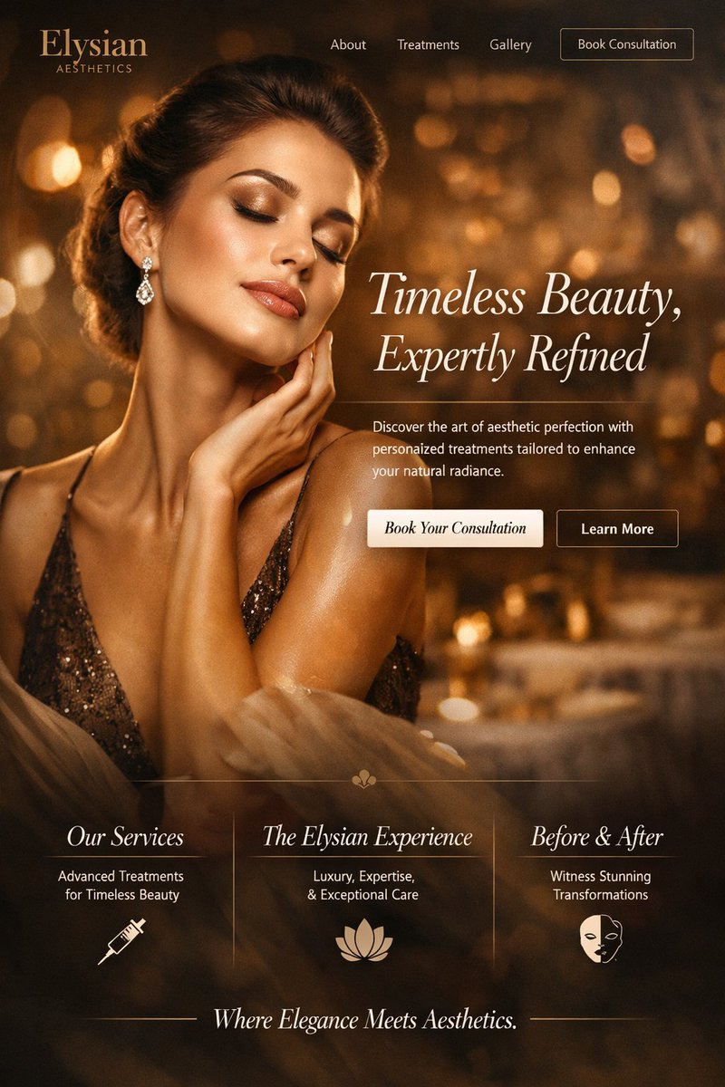 产品视觉 GPT Image 2 提示词：Luxury Aesthetics Website Mockup