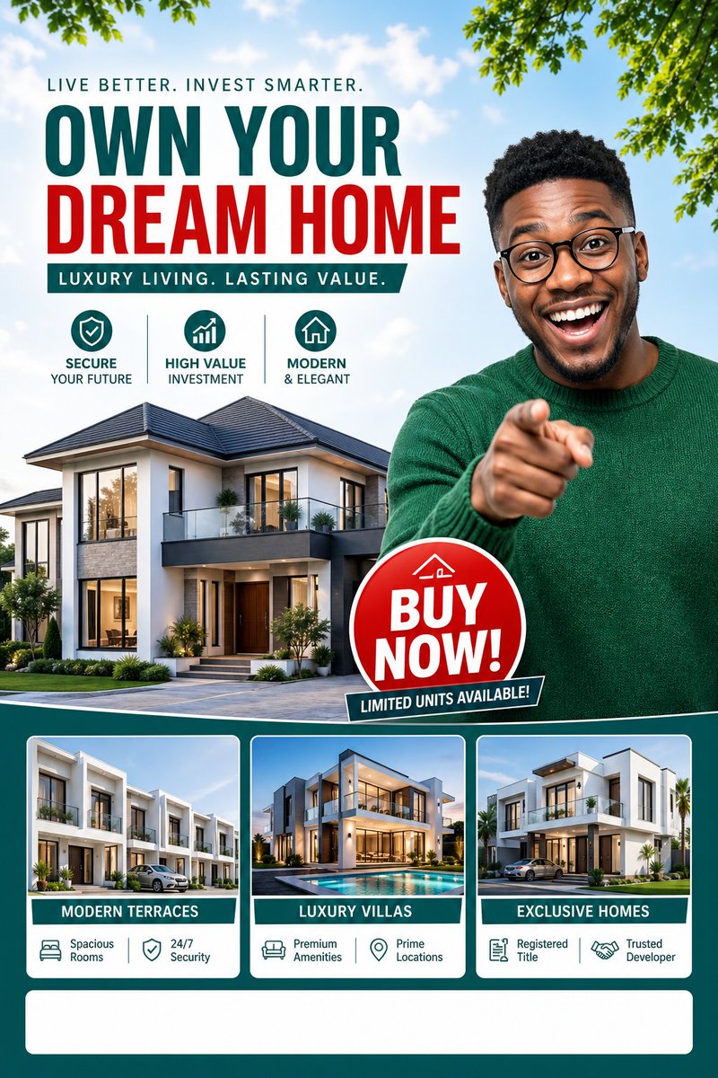 产品视觉 GPT Image 2 提示词：Luxury Dream Home Real Estate Flyer