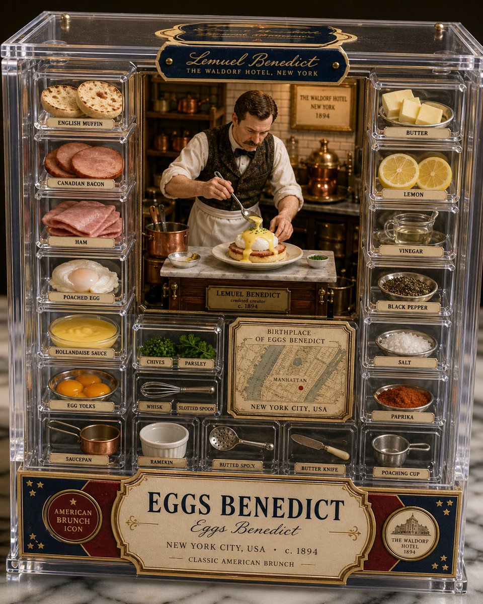 产品视觉 GPT Image 2 提示词：Luxury Eggs Benedict Diorama Box
