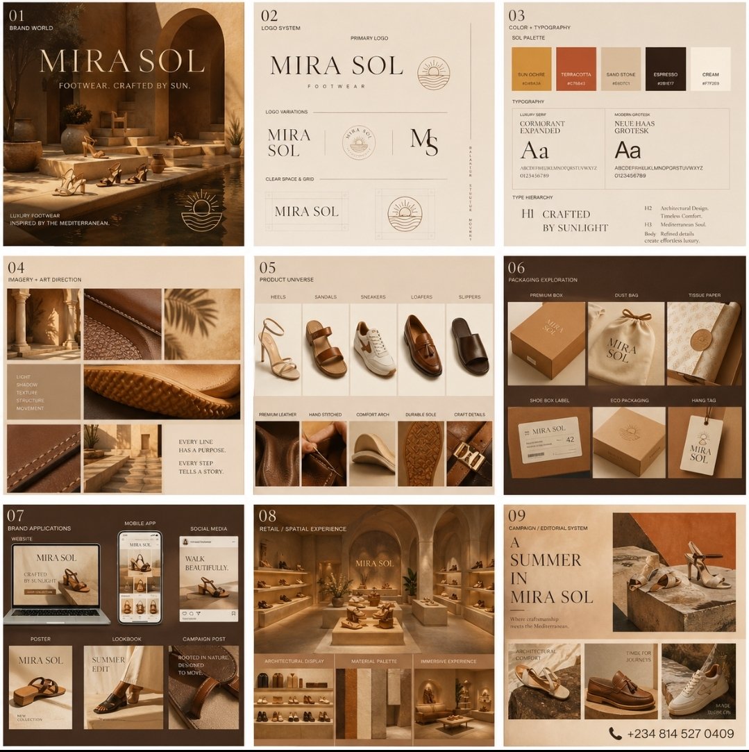产品视觉 GPT Image 2 提示词：Luxury Footwear Brand Identity Board