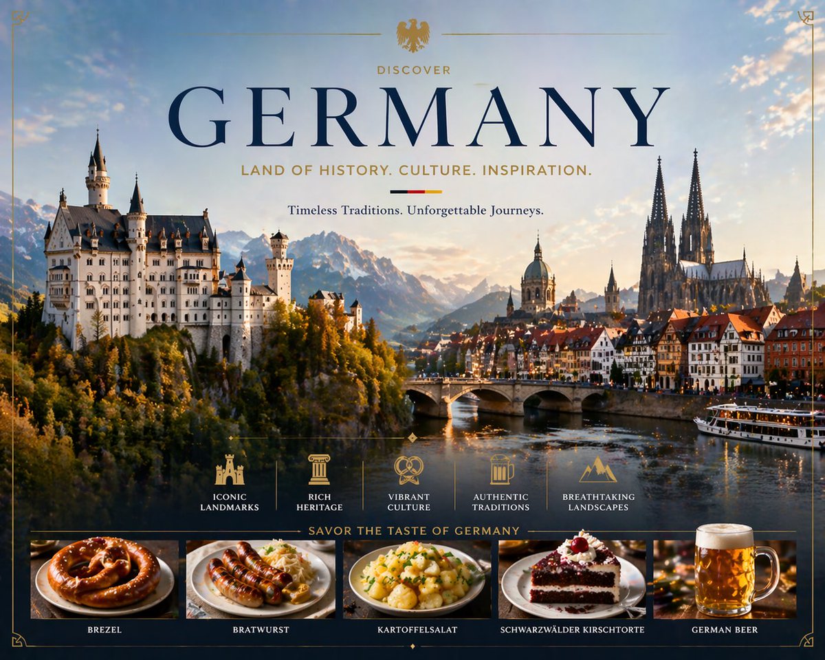 产品视觉 GPT Image 2 提示词：Luxury Germany Travel Poster