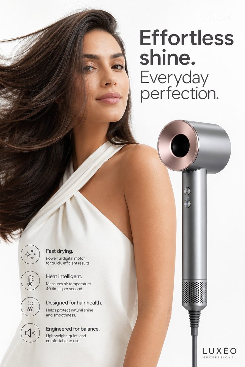产品视觉 GPT Image 2 提示词：Luxury Hair Dryer Beauty Ad