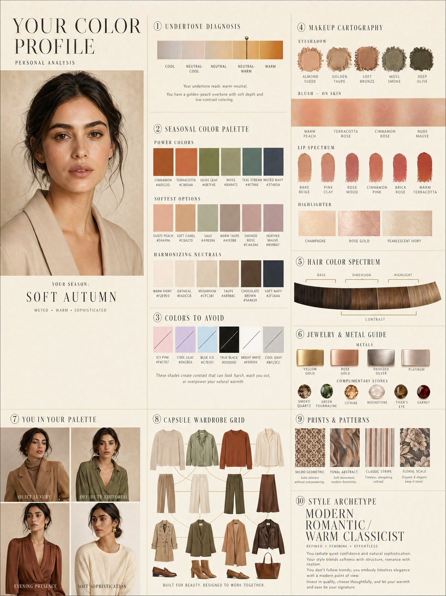 界面稿 GPT Image 2 提示词：Luxury personal color profile layout