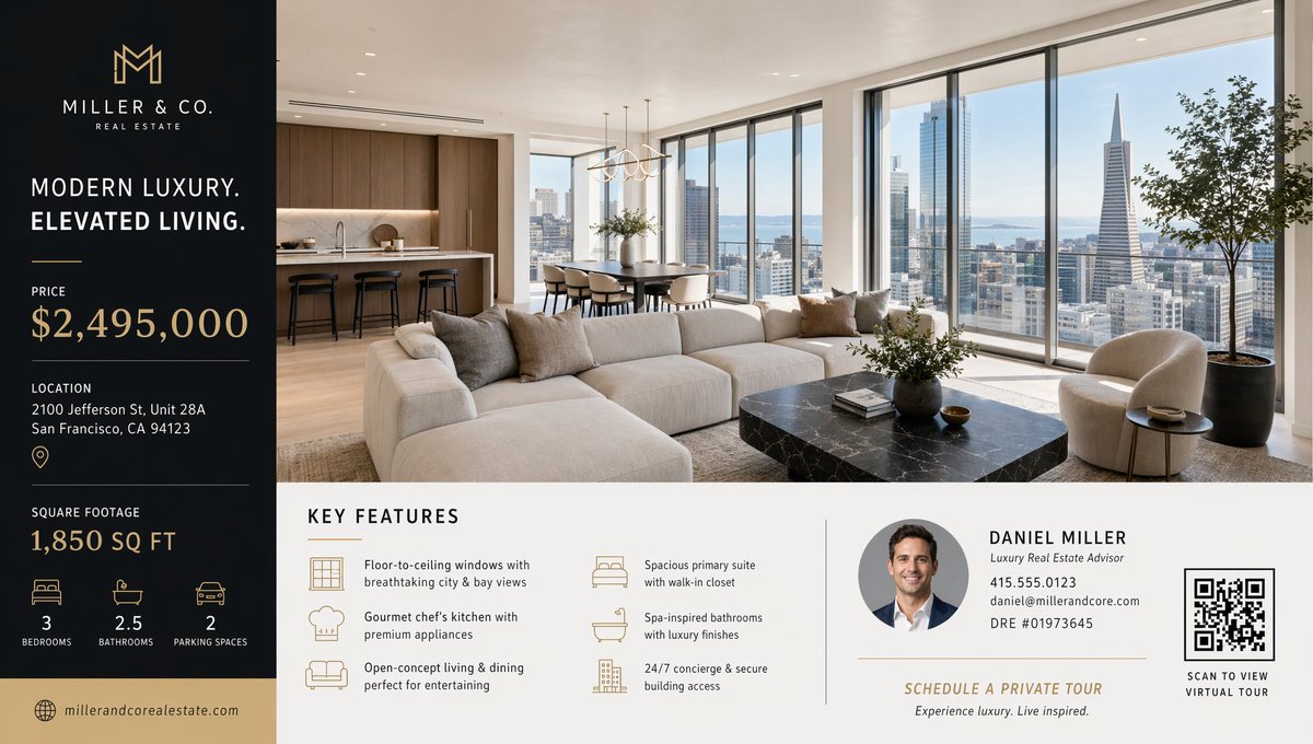 产品视觉 GPT Image 2 提示词：Luxury Real Estate Flyer Layout