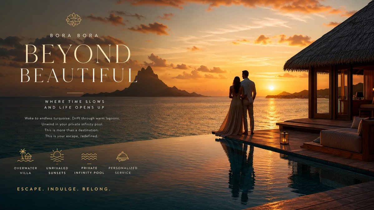 故事绘本 GPT Image 2 提示词：Luxury Resort Paradise Advertisement