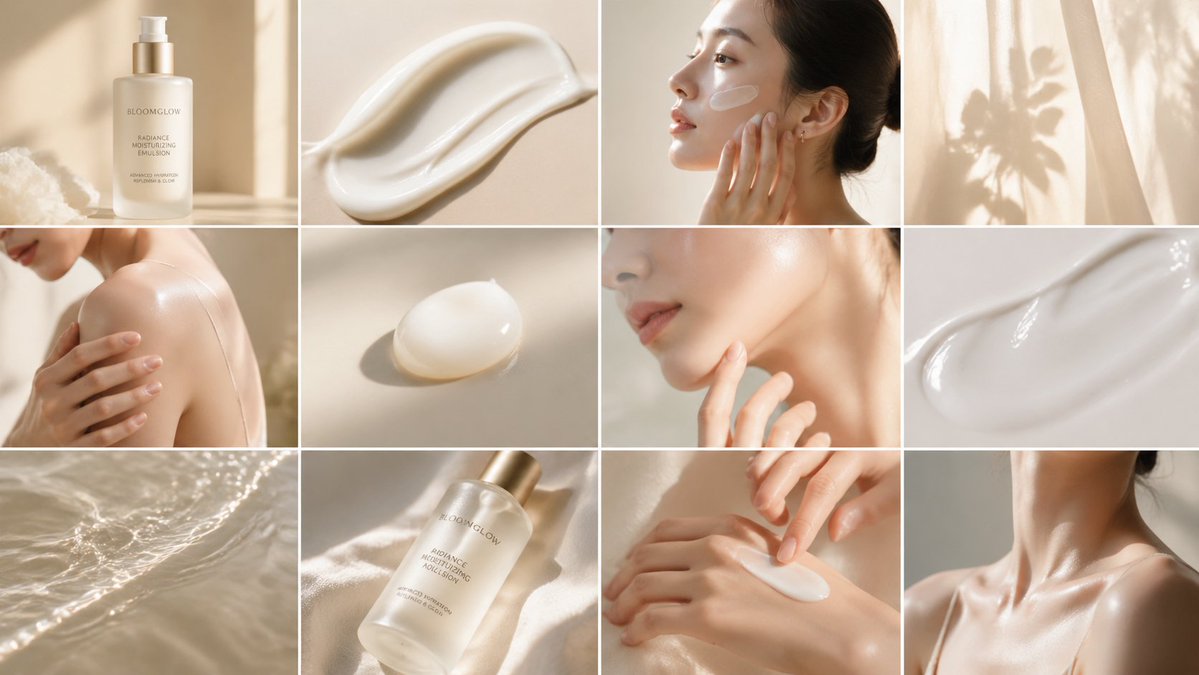 产品视觉 GPT Image 2 提示词：Luxury Skincare Editorial Grid