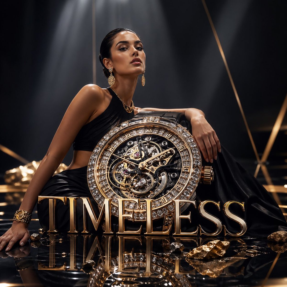 产品视觉 GPT Image 2 提示词：Luxury Watch Fashion Ad