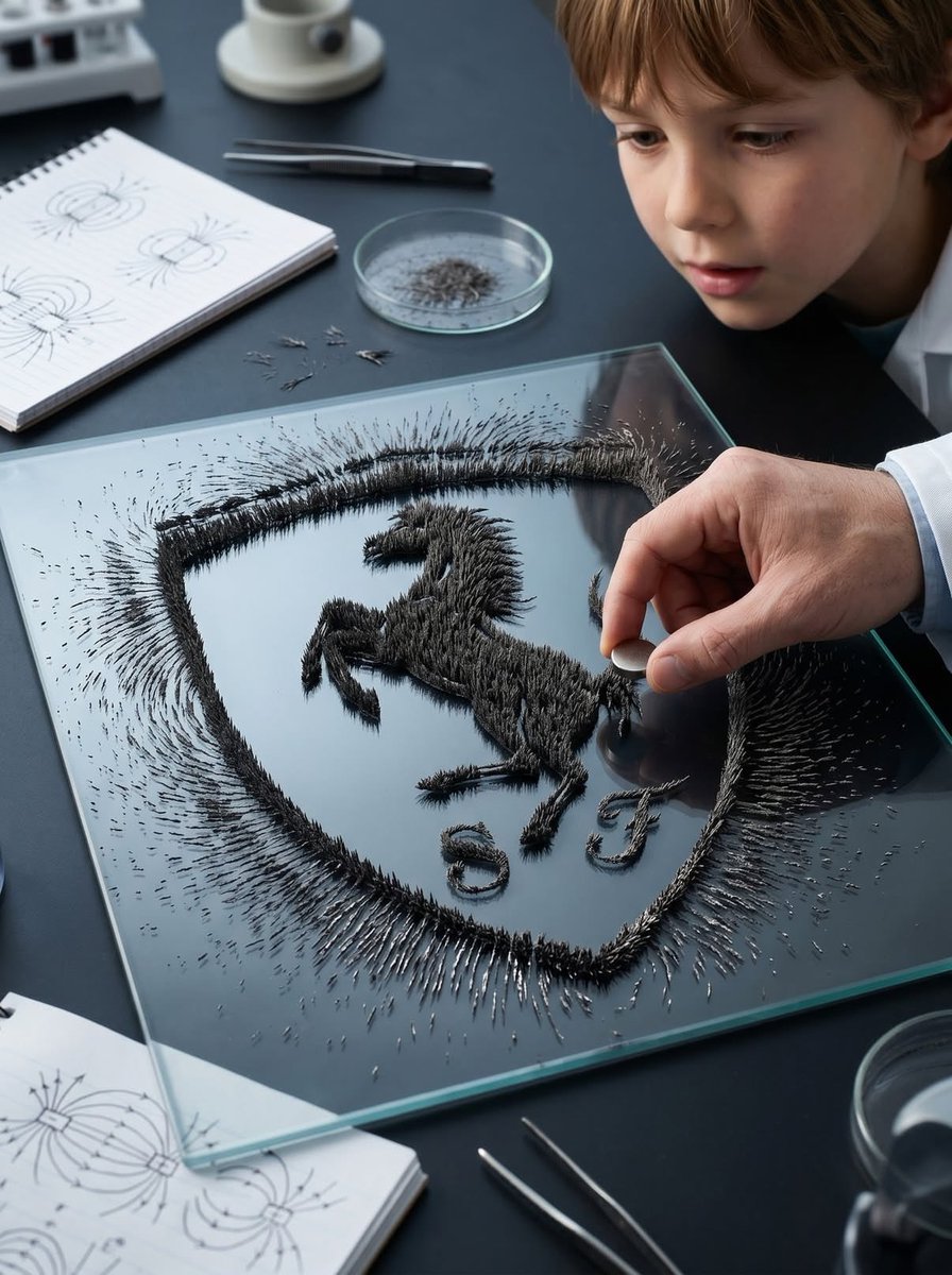 产品视觉 GPT Image 2 提示词：Magnetic Iron Filings Logo Scene