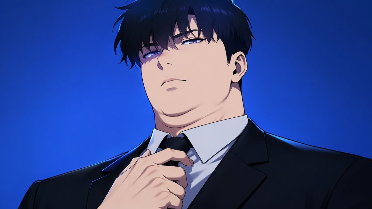 界面稿 GPT Image 2 提示词：Manhwa Style Boss Adjusting Tie