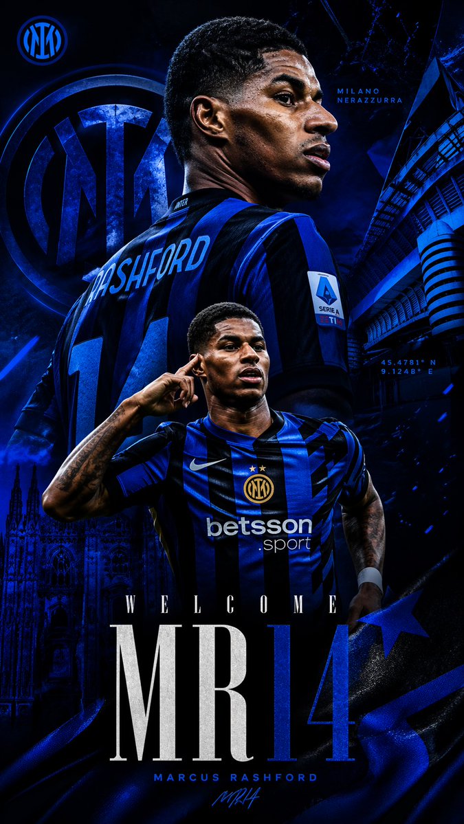 创意灵感 GPT Image 2 提示词：Marcus Rashford Inter Milan Wallpaper