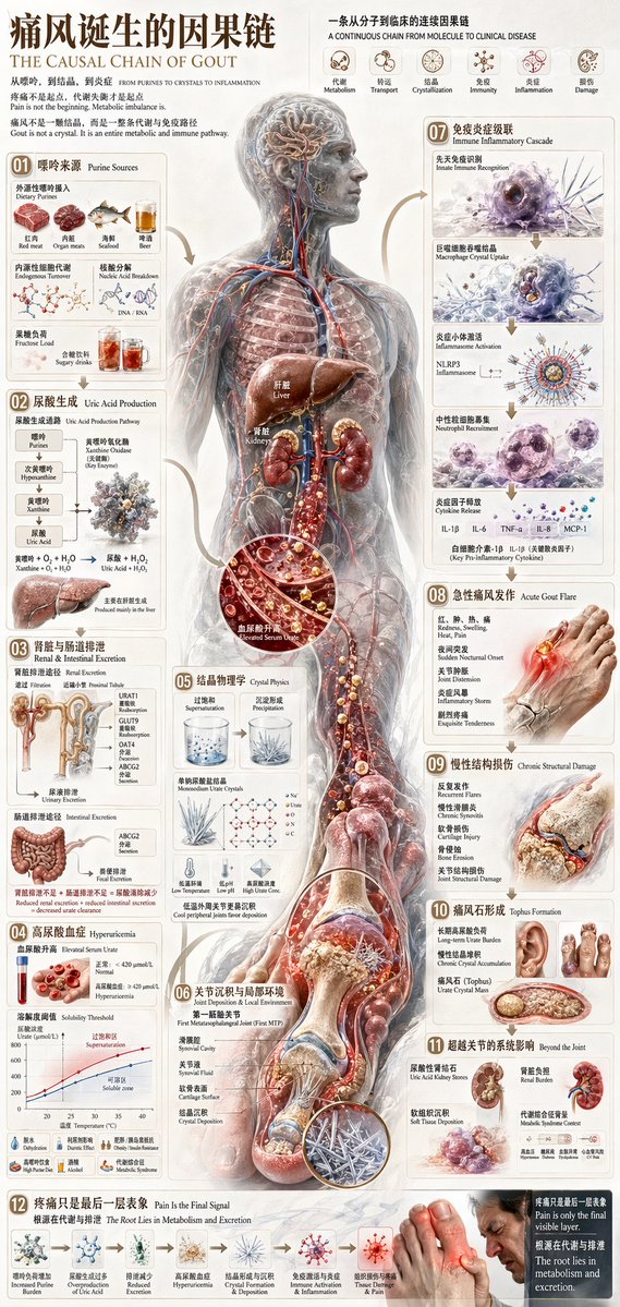 产品视觉 GPT Image 2 提示词：Chinese Medical Gout Infographic Poster