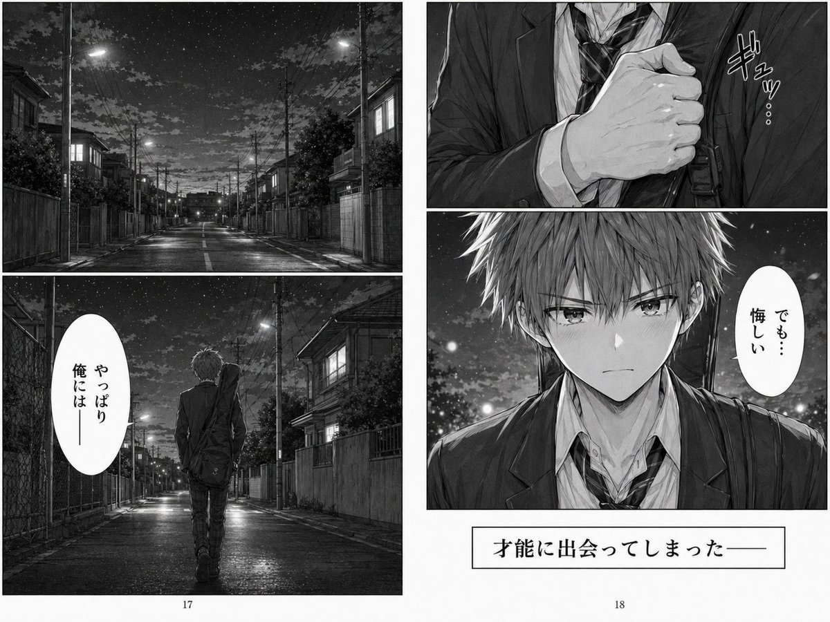 产品视觉 GPT Image 2 提示词：Melancholy Night Street Manga Spread