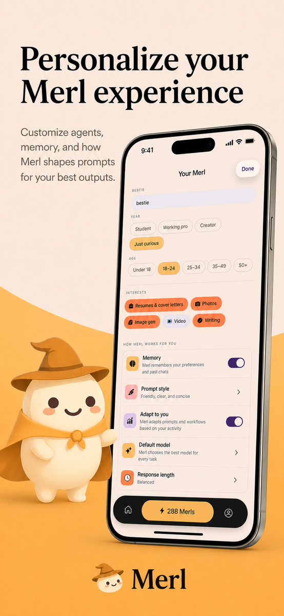 产品视觉 GPT Image 2 提示词：Merl iOS Personalization Screenshot