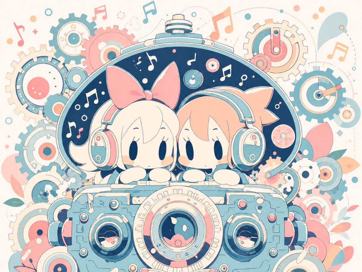 产品视觉 GPT Image 2 提示词：Milky Pastel Chibi Music Camera Twins