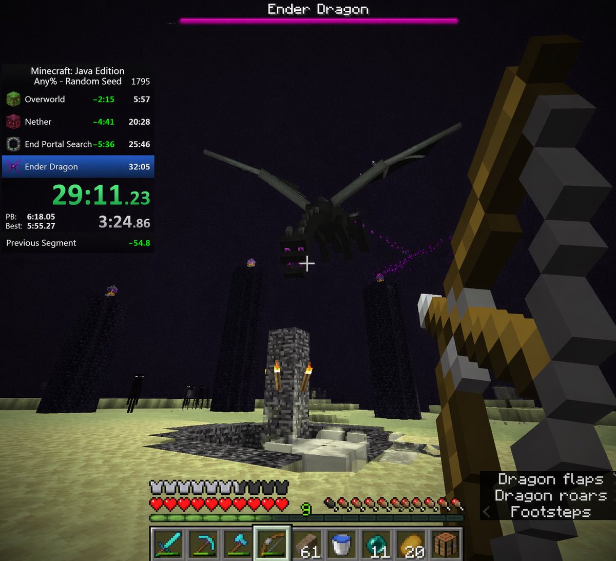 界面稿 GPT Image 2 提示词：Minecraft Speedrun Screenshot