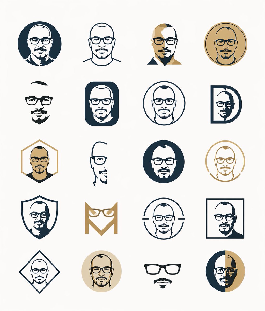 产品视觉 GPT Image 2 提示词：Minimal Male Avatar Logo Grid