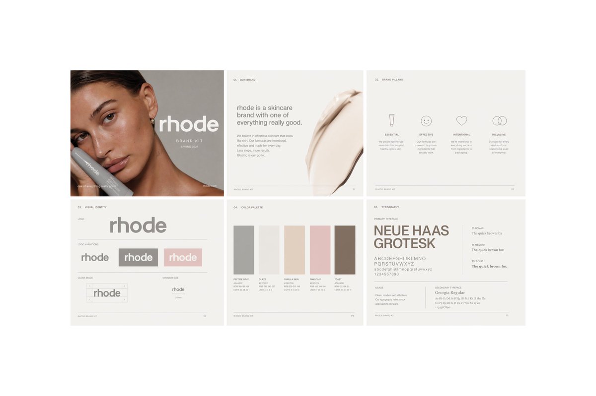 产品视觉 GPT Image 2 提示词：Minimal Skincare Brand Kit Board