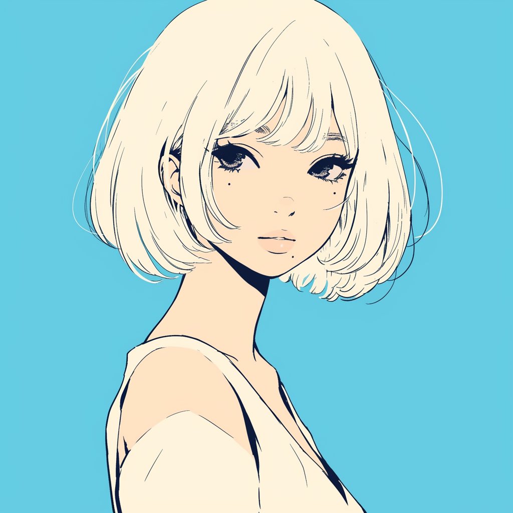 产品视觉 GPT Image 2 提示词：Minimalist Anime Girl Side Profile