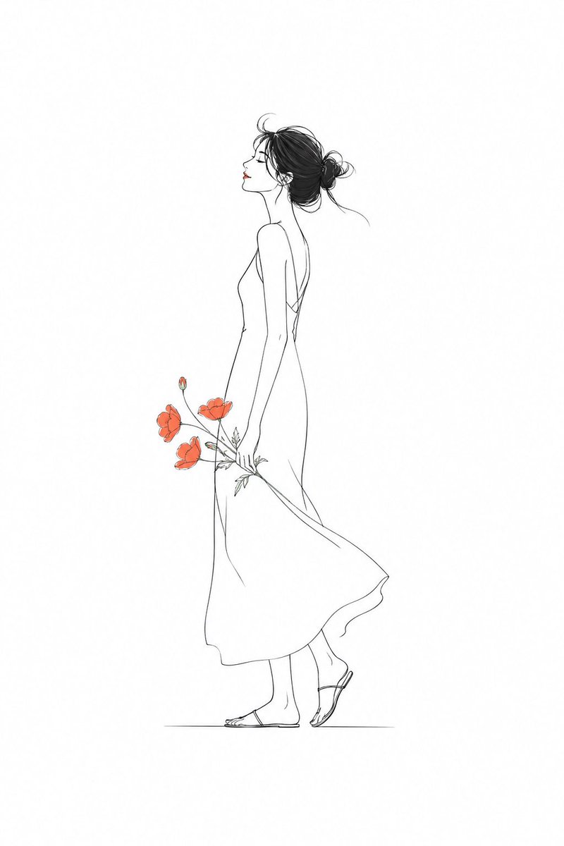 界面稿 GPT Image 2 提示词：Minimalist Fashion Illustration