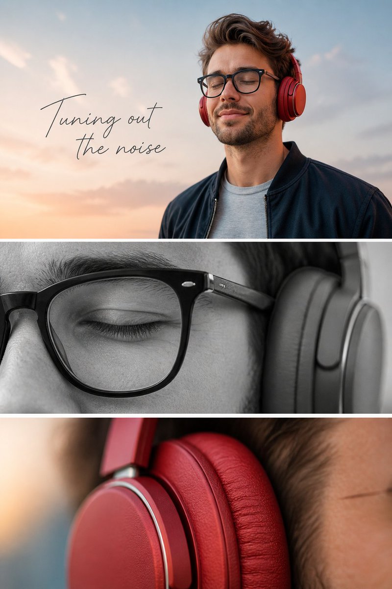 产品视觉 GPT Image 2 提示词：Minimalist Headphone Lifestyle Ad