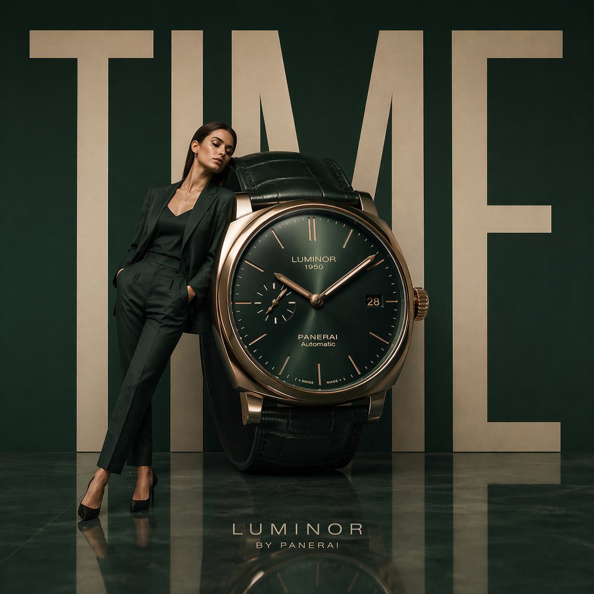 产品视觉 GPT Image 2 提示词：Minimalist Luxury Watch Ad