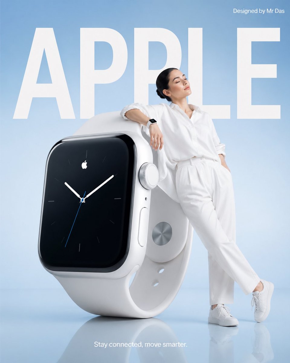 产品视觉 GPT Image 2 提示词：Minimalist Smartwatch Commercial Ad