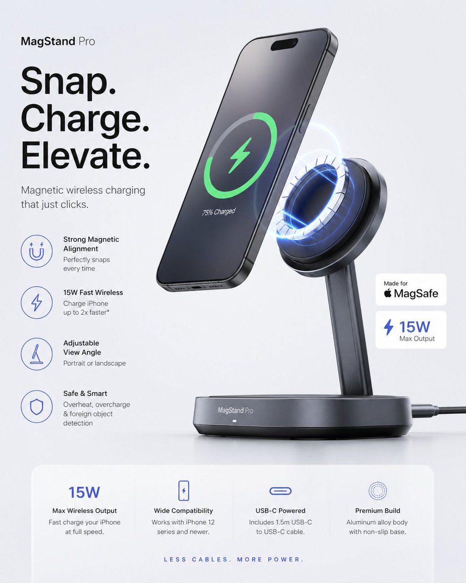 产品视觉 GPT Image 2 提示词：Minimalist Tech Accessory Advertisement