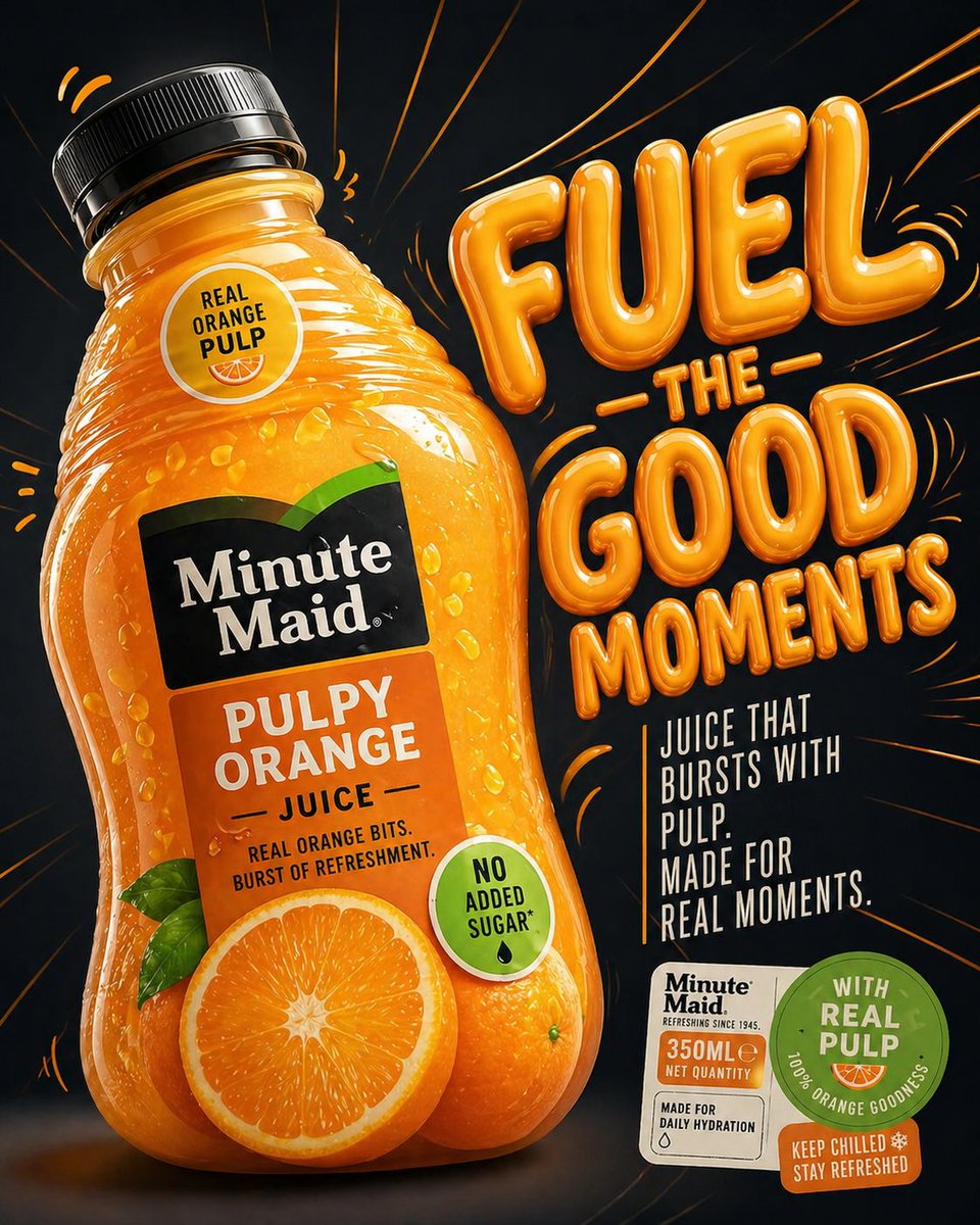 产品视觉 GPT Image 2 提示词：Minute Maid commercial product ad
