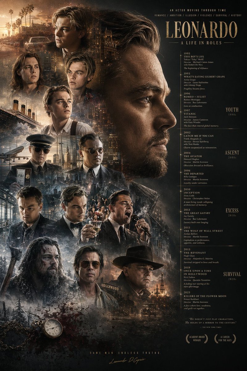 产品视觉 GPT Image 2 提示词：Mirrored Actor Retrospective Poster