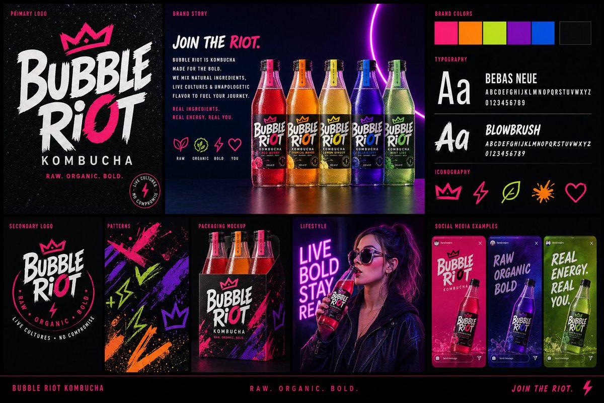 产品视觉 GPT Image 2 提示词：Modern Brand Identity Board