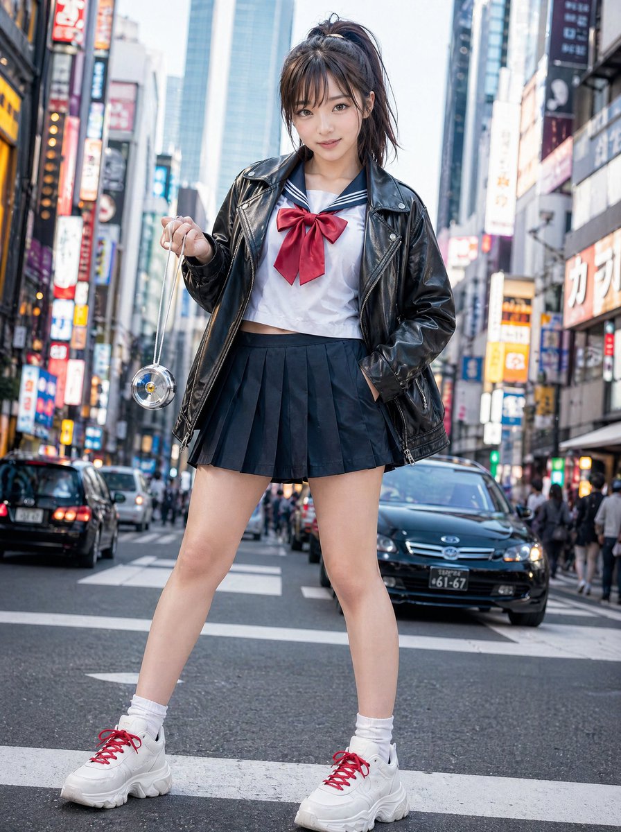 界面稿 GPT Image 2 提示词：Modern Sukeban Street Portrait