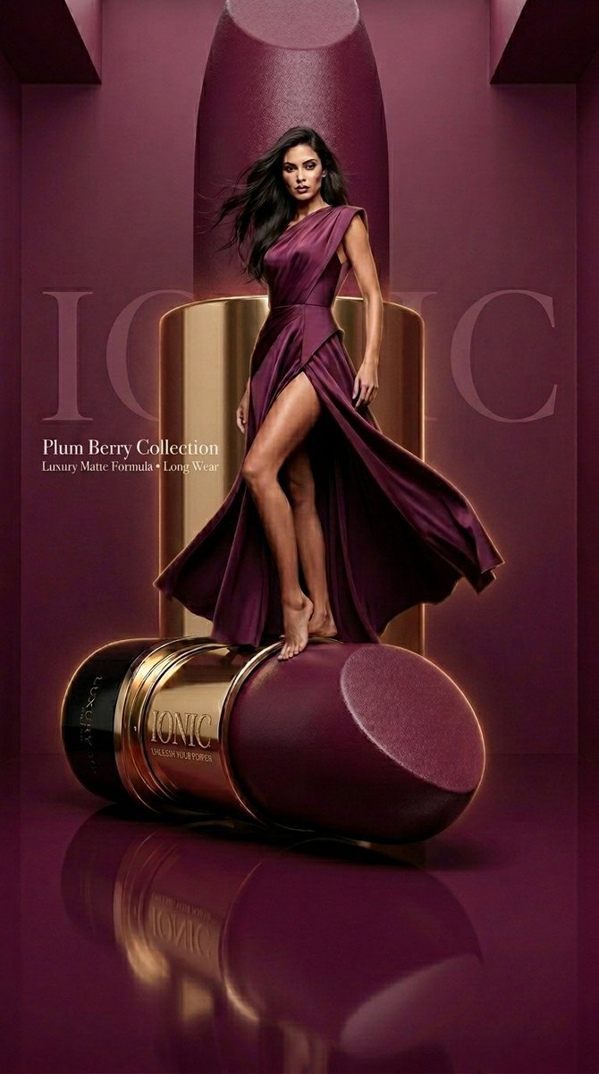 产品视觉 GPT Image 2 提示词：Monochromatic Beauty Lipstick Campaign