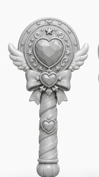 产品视觉 GPT Image 2 提示词：Monochrome Magical Heart Wand