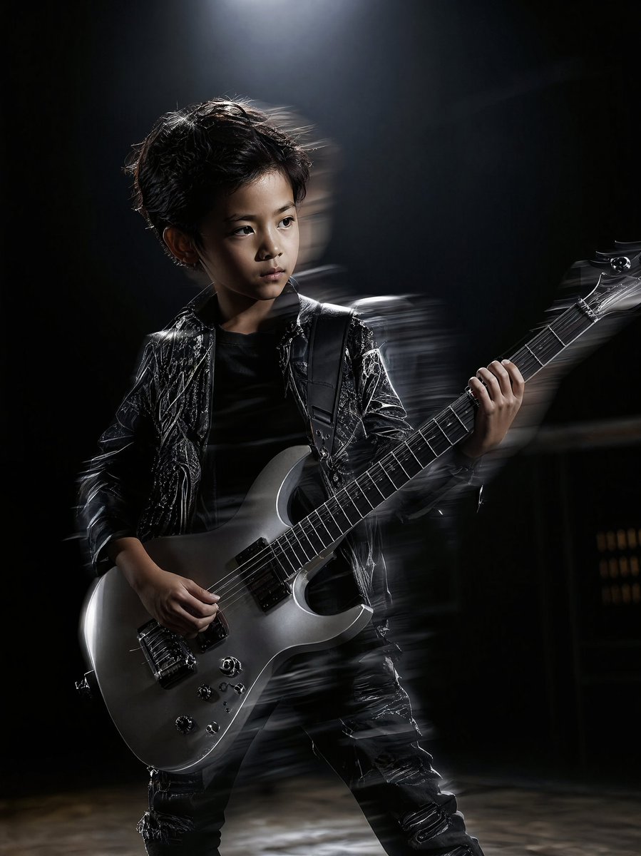 产品视觉 GPT Image 2 提示词：Moody Guitarist Portrait