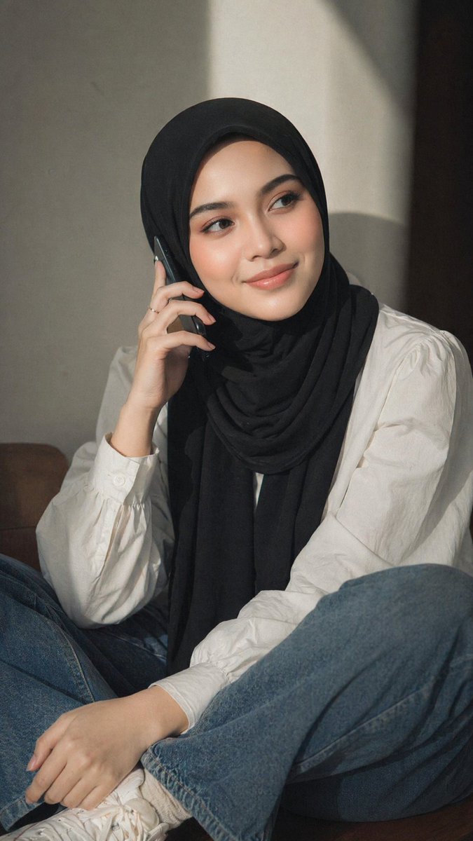 界面稿 GPT Image 2 提示词：Moody Hijab Phone Portrait