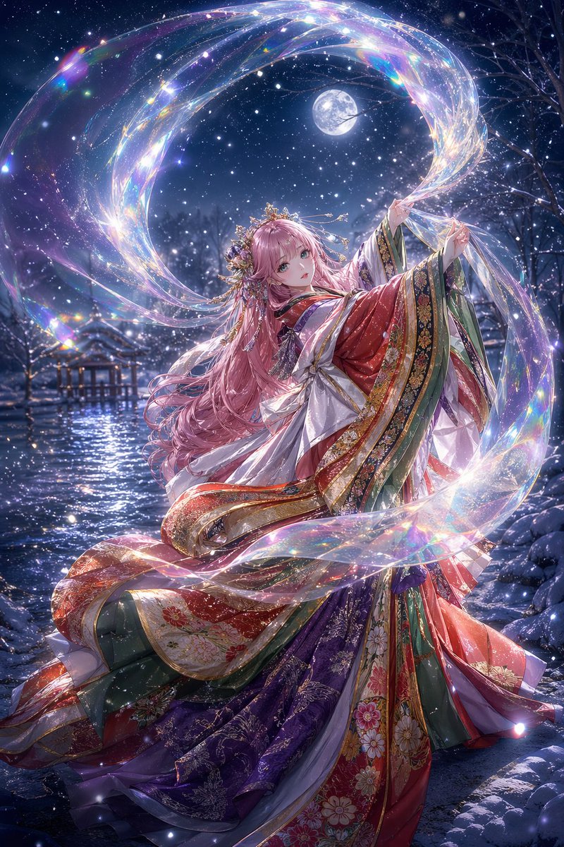 产品视觉 GPT Image 2 提示词：Moonlit Celestial Kimono Dancer