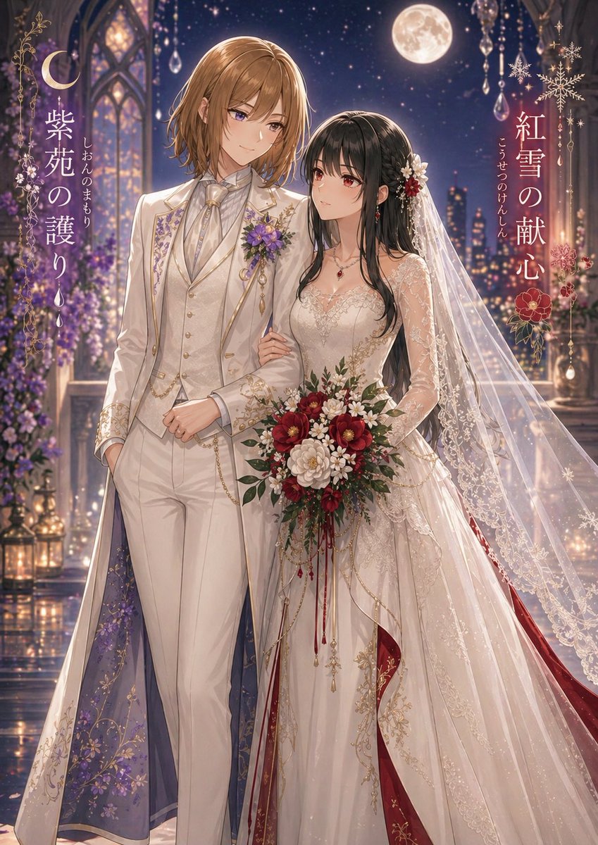 产品视觉 GPT Image 2 提示词：Moonlit Yuri Wedding Poster