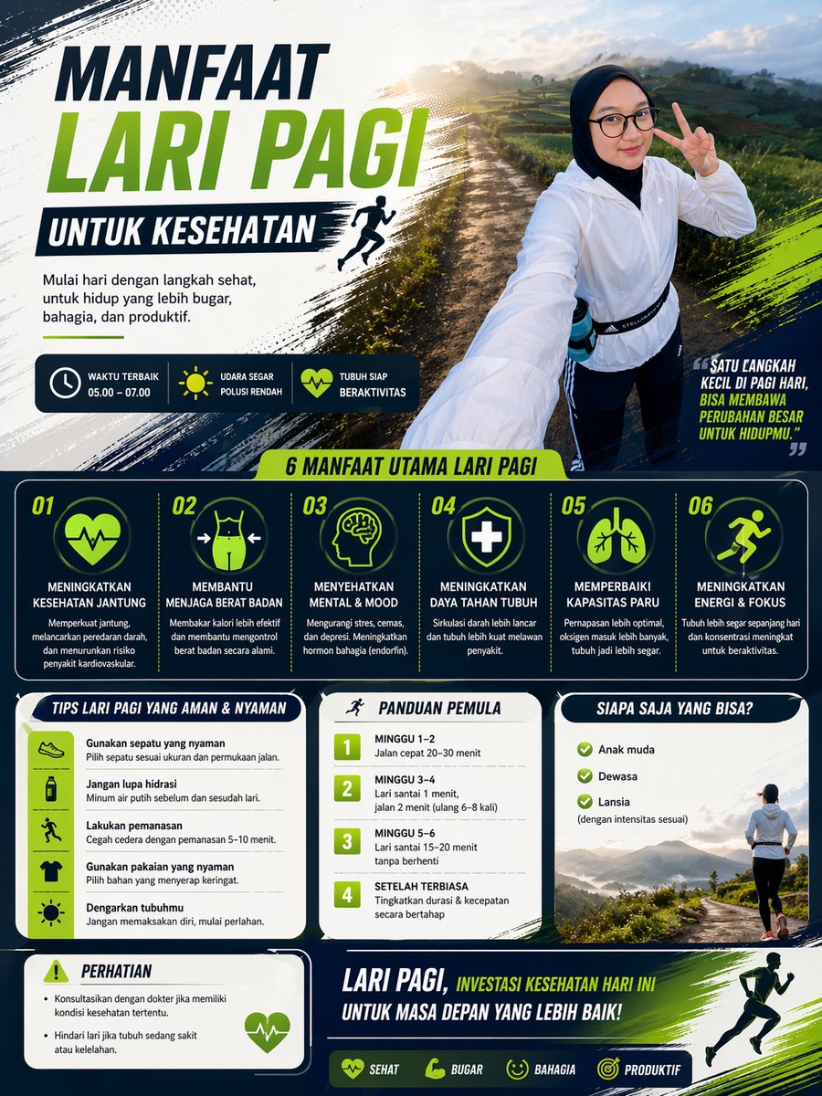 产品视觉 GPT Image 2 提示词：Morning Run Benefits Infographic