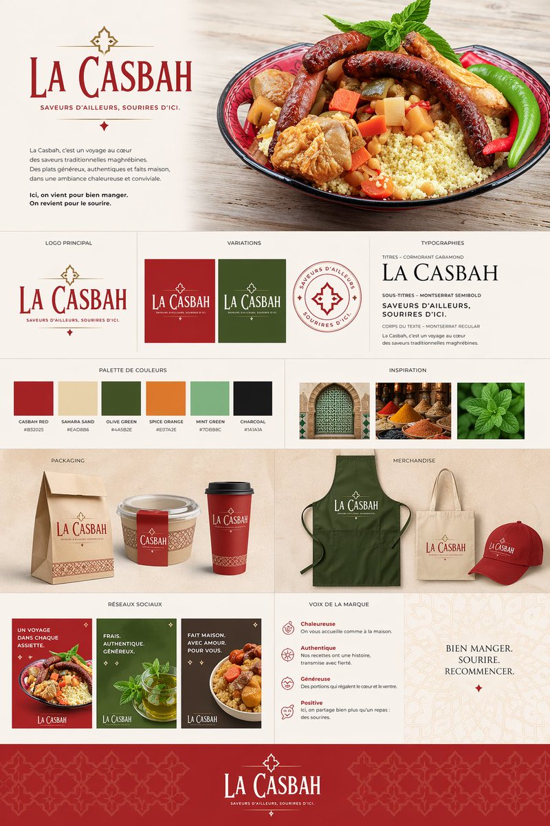 产品视觉 GPT Image 2 提示词：Moroccan Restaurant Brand Board