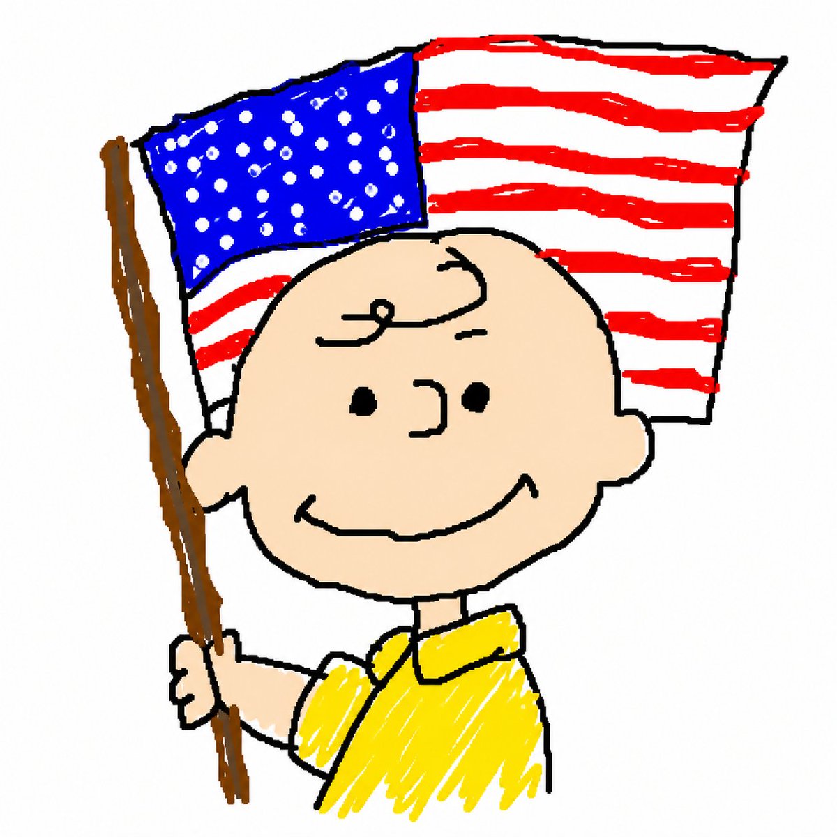 产品视觉 GPT Image 2 提示词：MS Paint Charlie Brown Flag Doodle