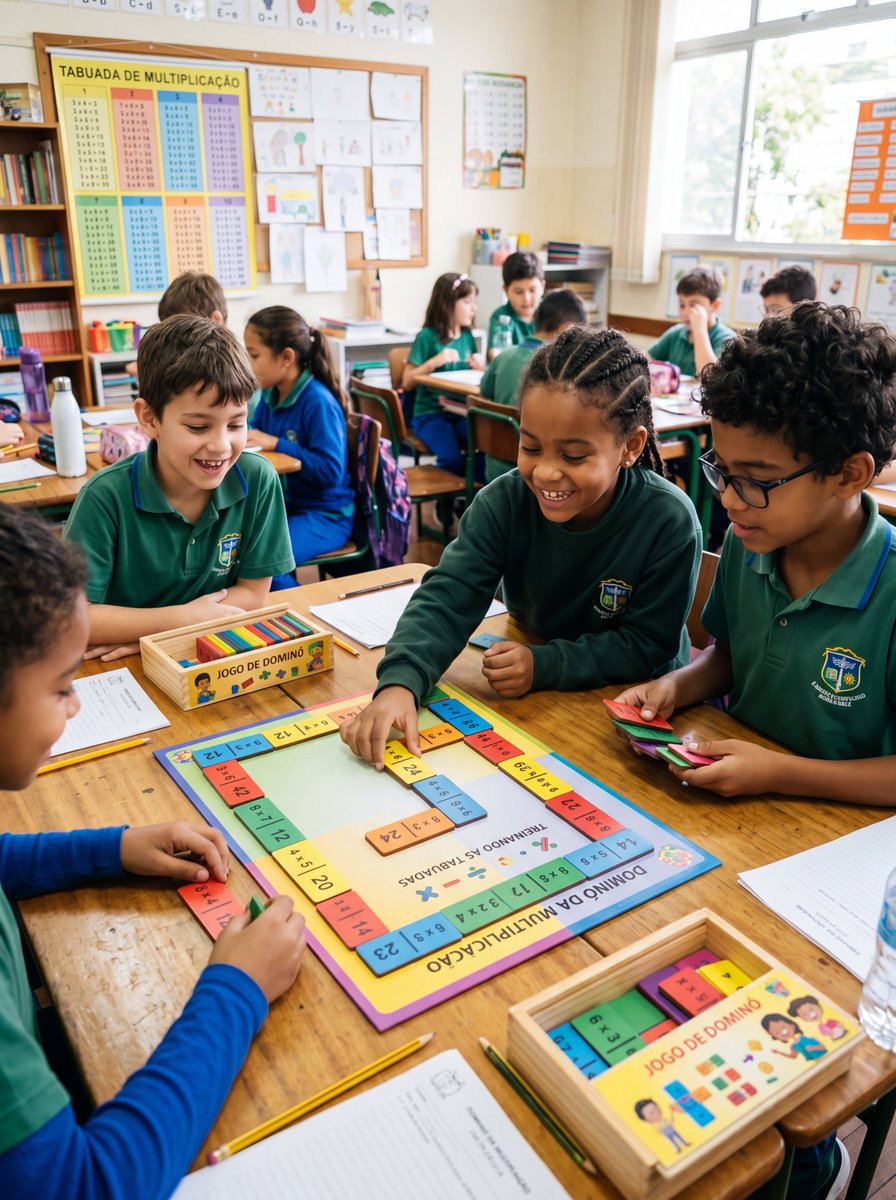 产品视觉 GPT Image 2 提示词：Multiplication Domino Classroom Activity